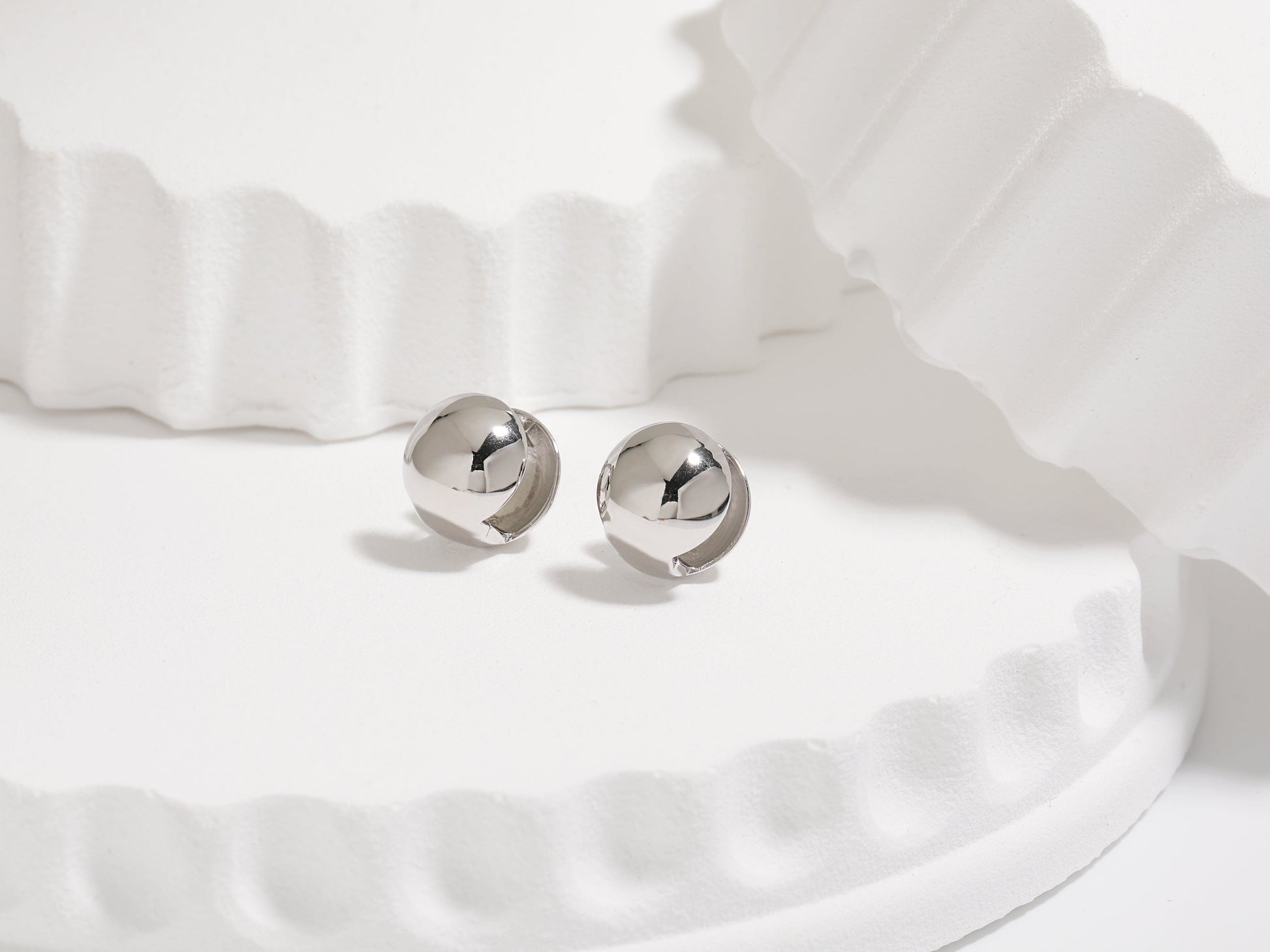 Minimalist Ball Huggie Hoop Earrings Elevate Your Style with Minimalist Ball Huggie Hoop Earrings - Geometric Designer Gift Earrings