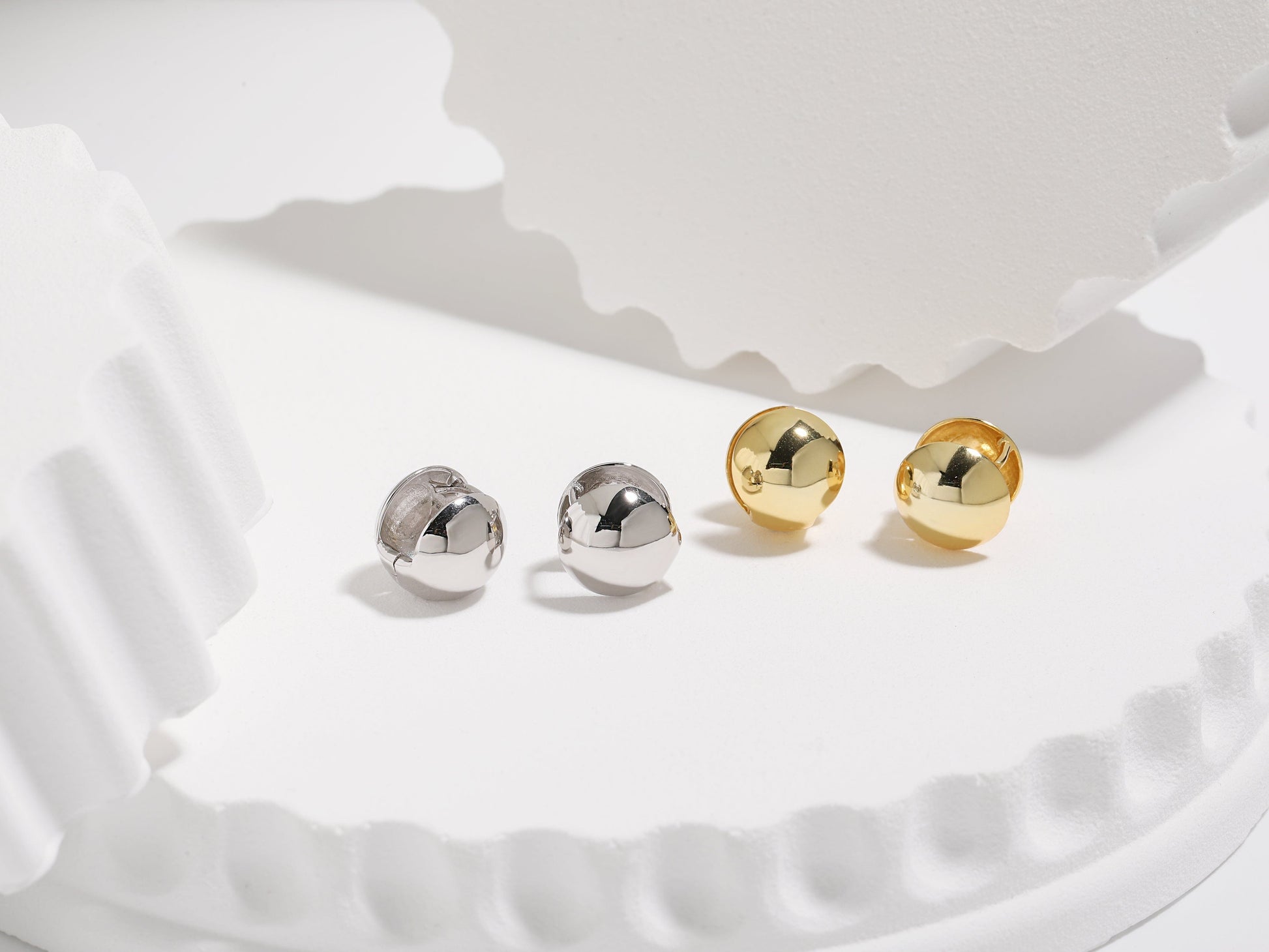 Minimalist Ball Huggie Hoop Earrings Elevate Your Style with Minimalist Ball Huggie Hoop Earrings - Geometric Designer Gift Earrings