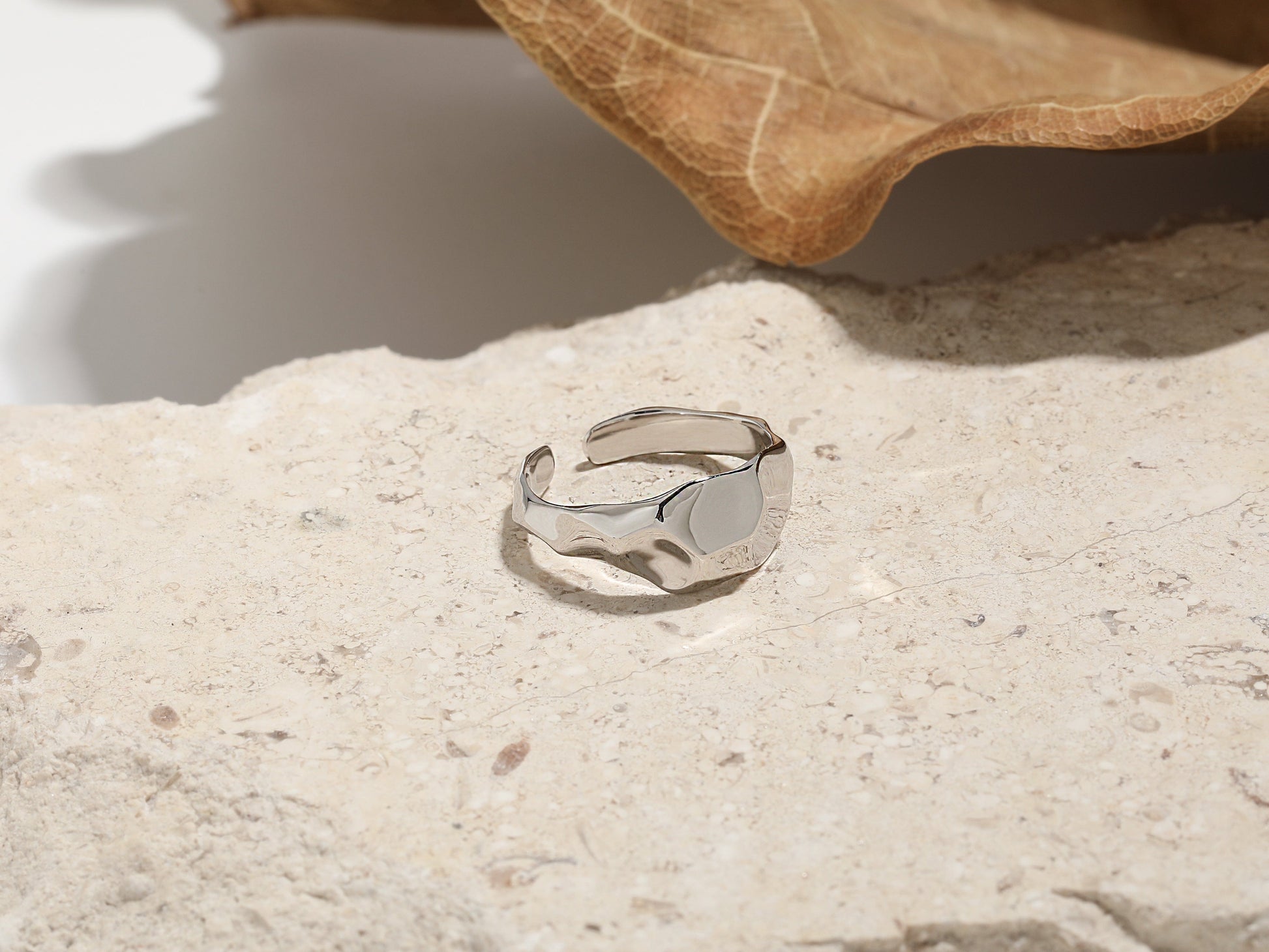Sterling Silver Molten Rock Open Band Ring Sterling Silver Molten Rock Open Band Ring