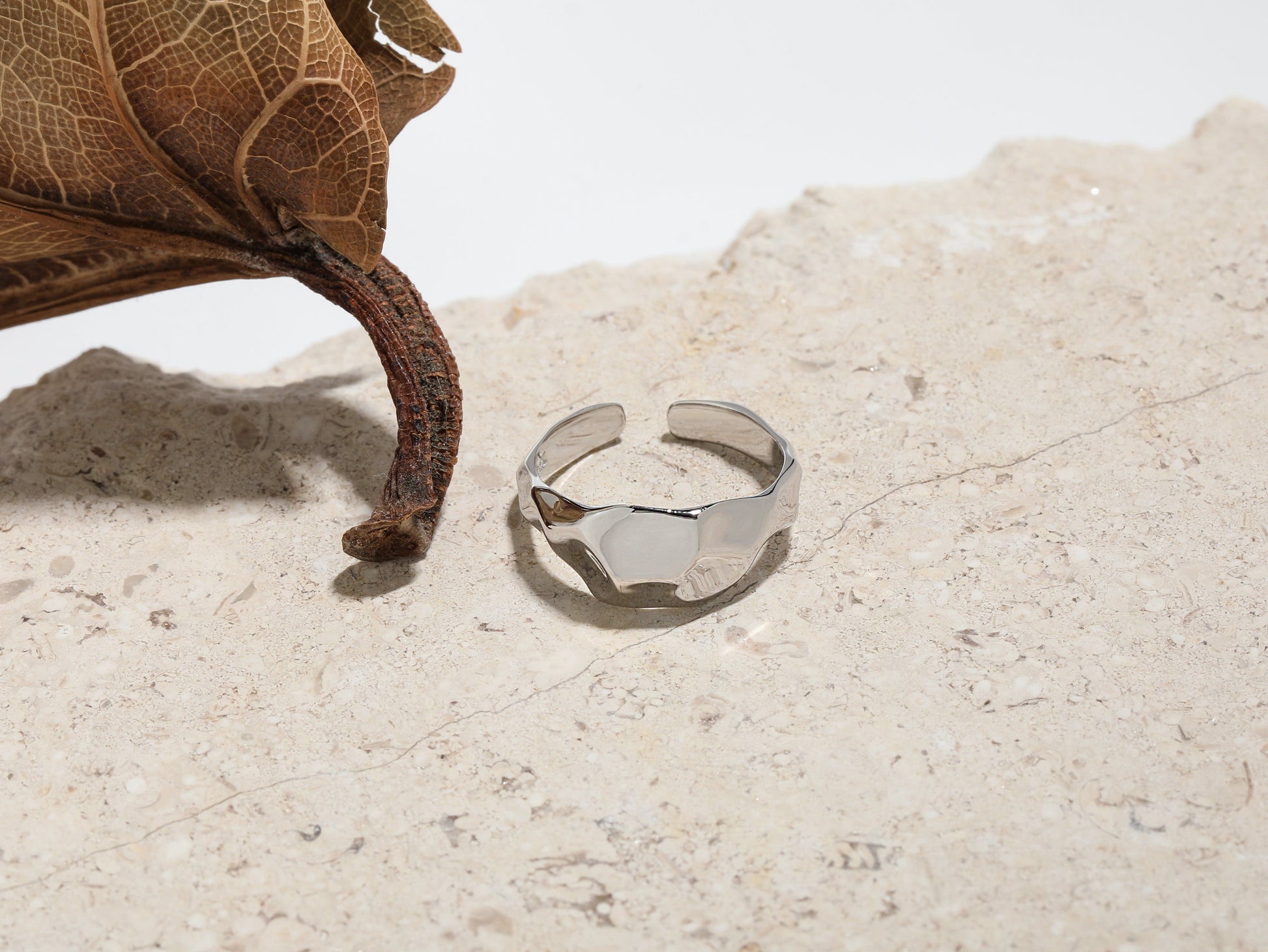Sterling Silver Molten Rock Open Band Ring Sterling Silver Molten Rock Open Band Ring