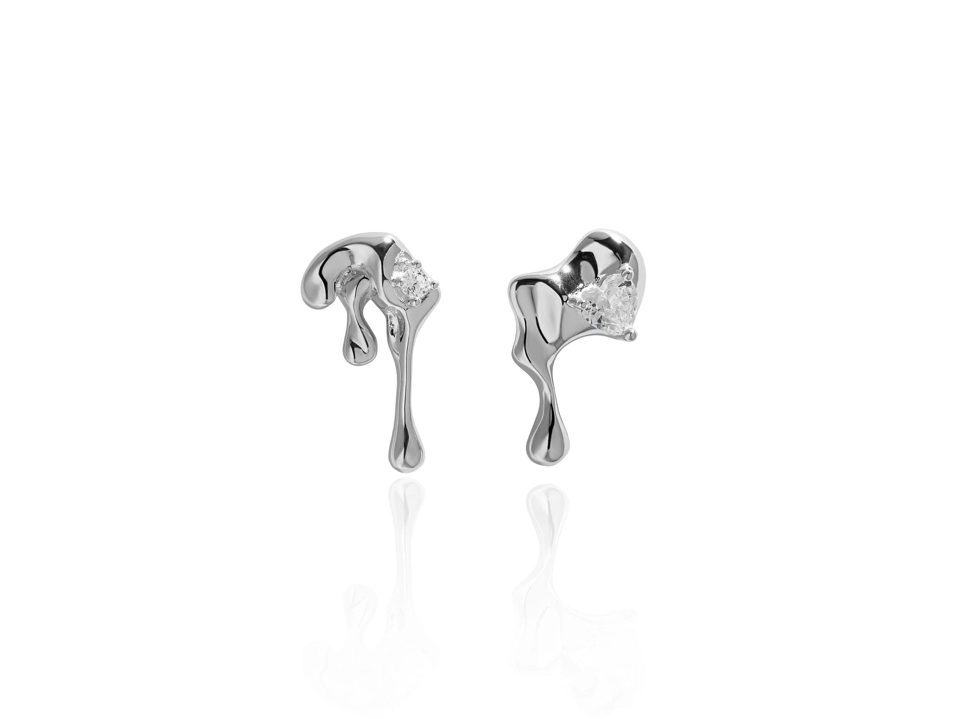 Edgy Dripping Metal CZ Earrings Edgy Dripping Metal CZ Earrings: Bold Statement Lava and Melting Liquid Designer Earrings