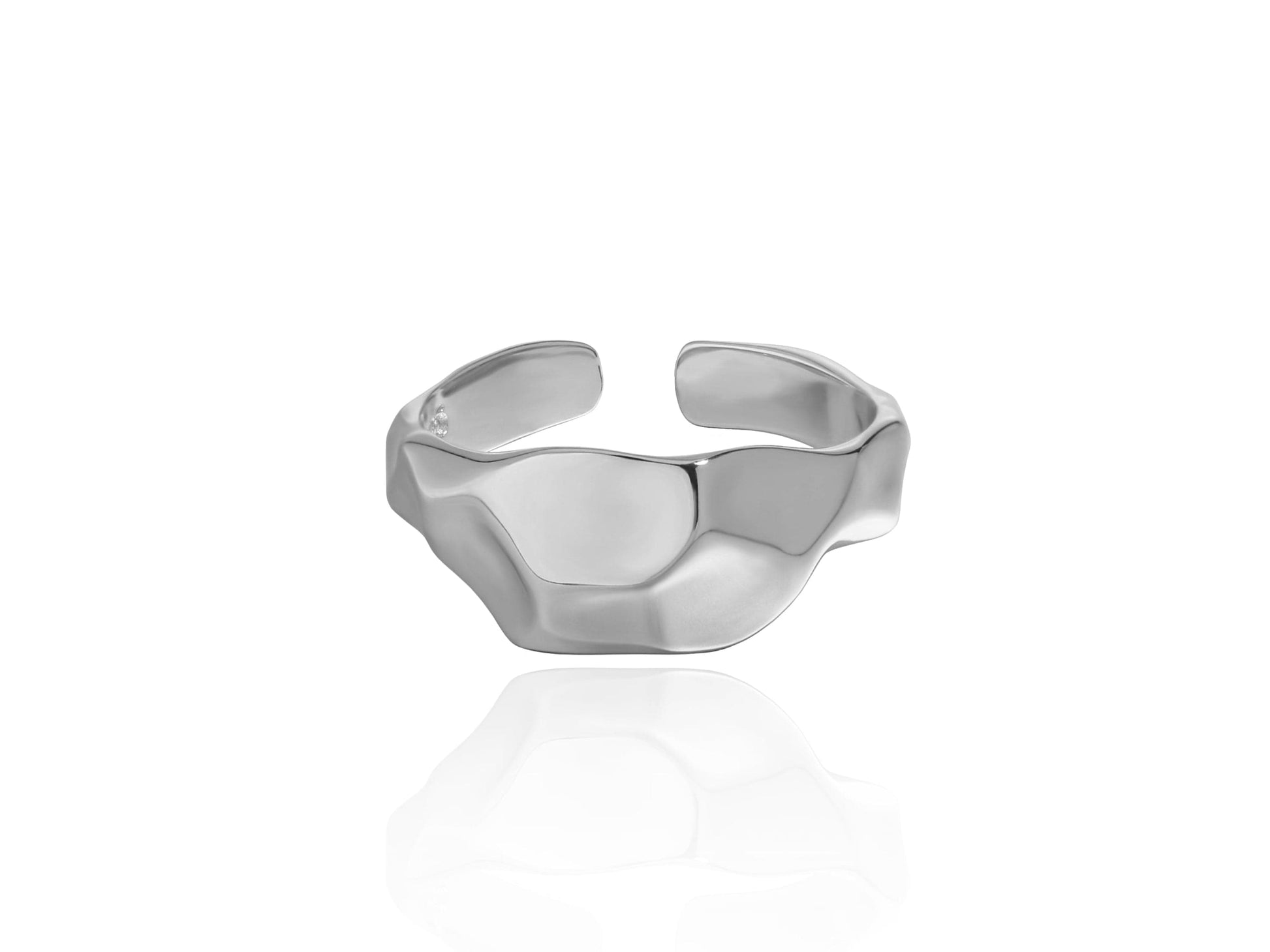 Sterling Silver Molten Rock Open Band Ring Sterling Silver Molten Rock Open Band Ring