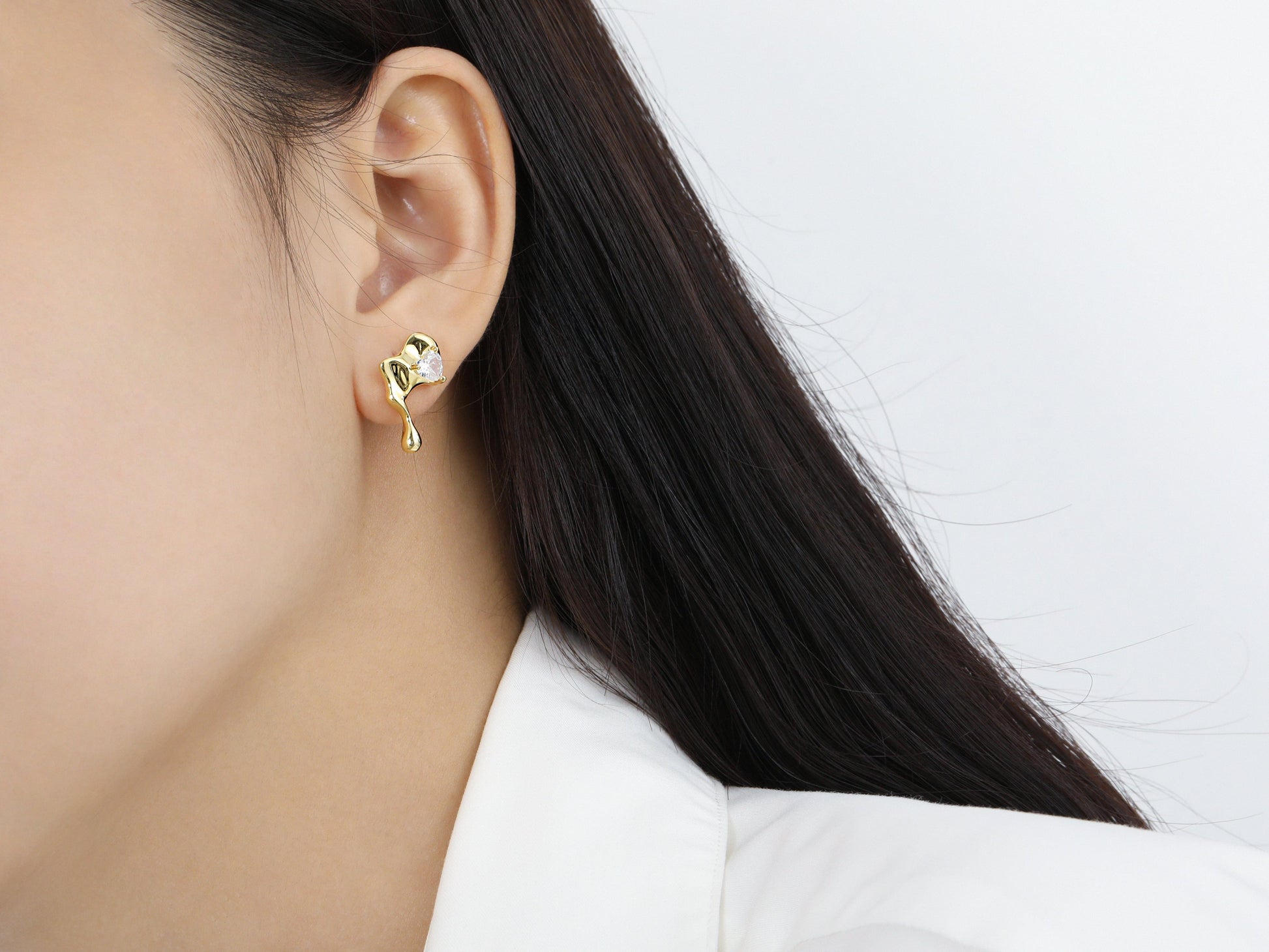 Edgy Dripping Metal CZ Earrings Edgy Dripping Metal CZ Earrings: Bold Statement Lava and Melting Liquid Designer Earrings
