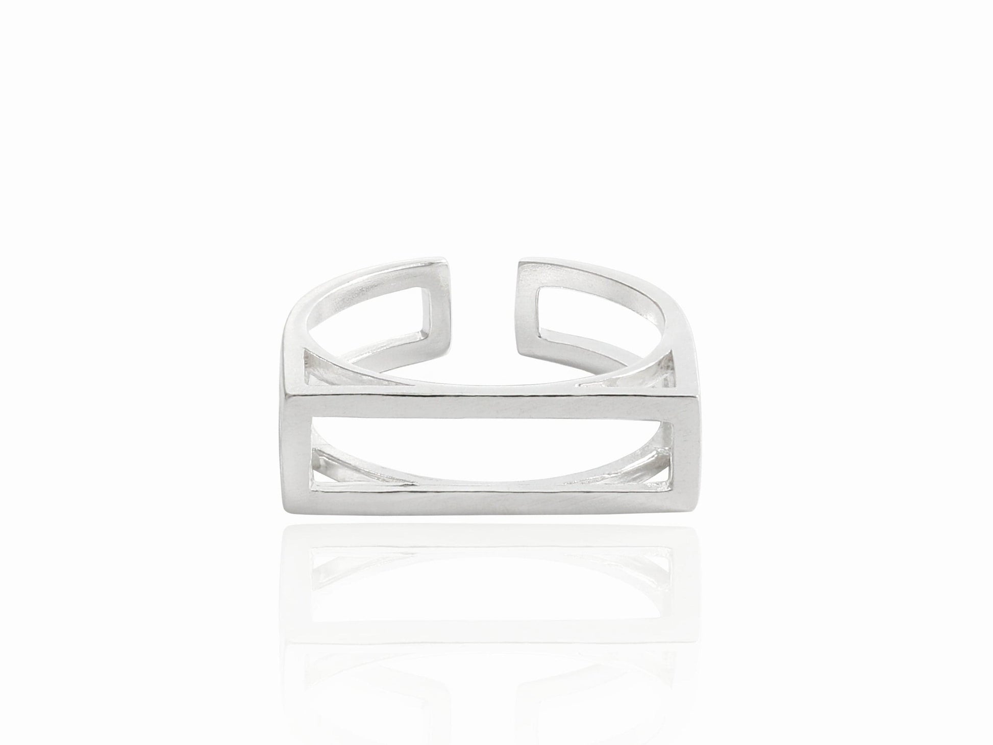 Geometric Rectangle Cutout Adjustable Ring Geometric Rectangle Cutout Adjustable Ring