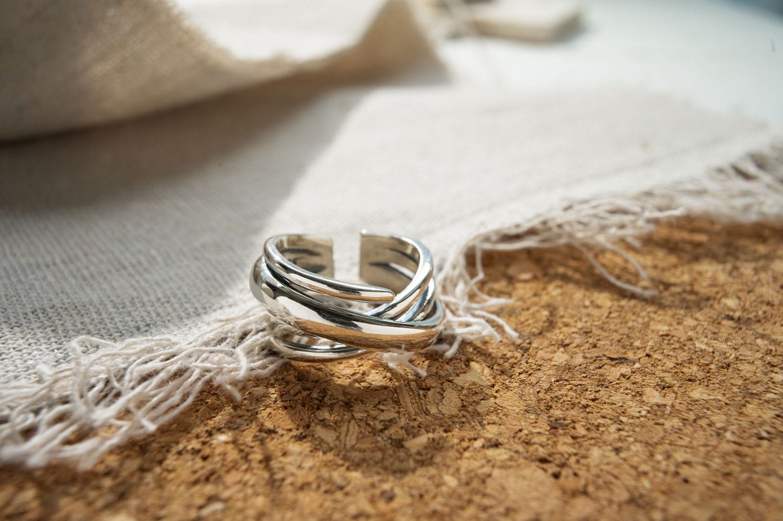925 Sterling Silver Sterling Silver Chuny Twist Wide Band Ring Discover the Sterling Silver Chuny Twist Wide Band Ring: Bold Boho Entwined Statement Interlace Jewelry