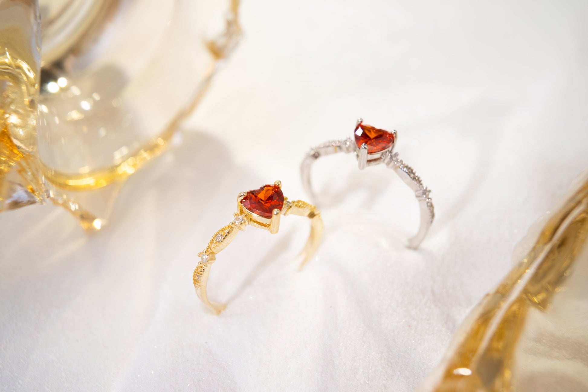 Adjustable Heart-Cut Ruby CZ Ring Adjustable Heart-Cut Ruby CZ Ring