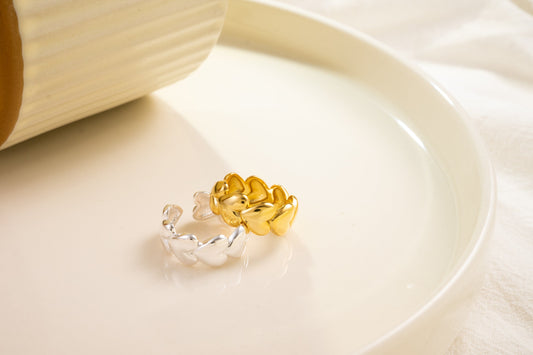 Heart Link Band Ring in 925 Sterling Silver Heart Link Band Ring in 925 Sterling Silver