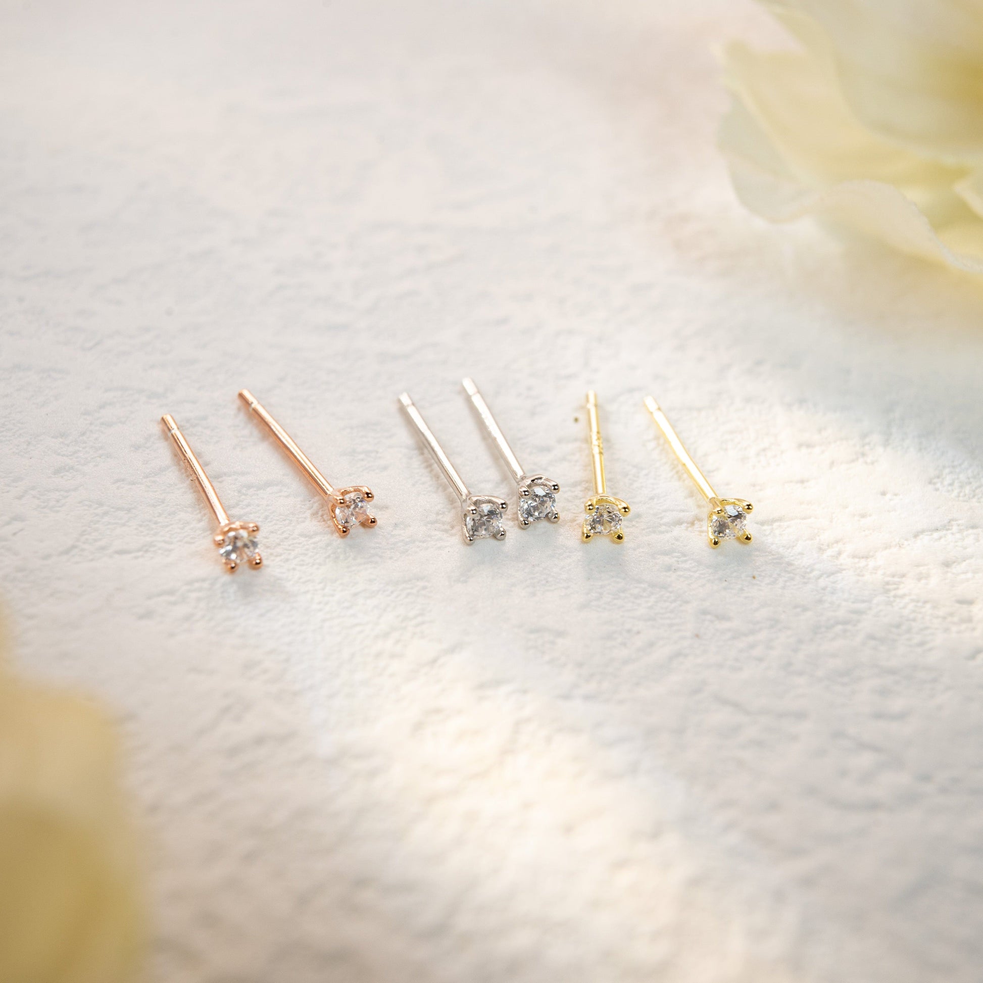 Tiny Cubic Zirconia Stud Earrings Tiny Cubic Zirconia Stud Earrings