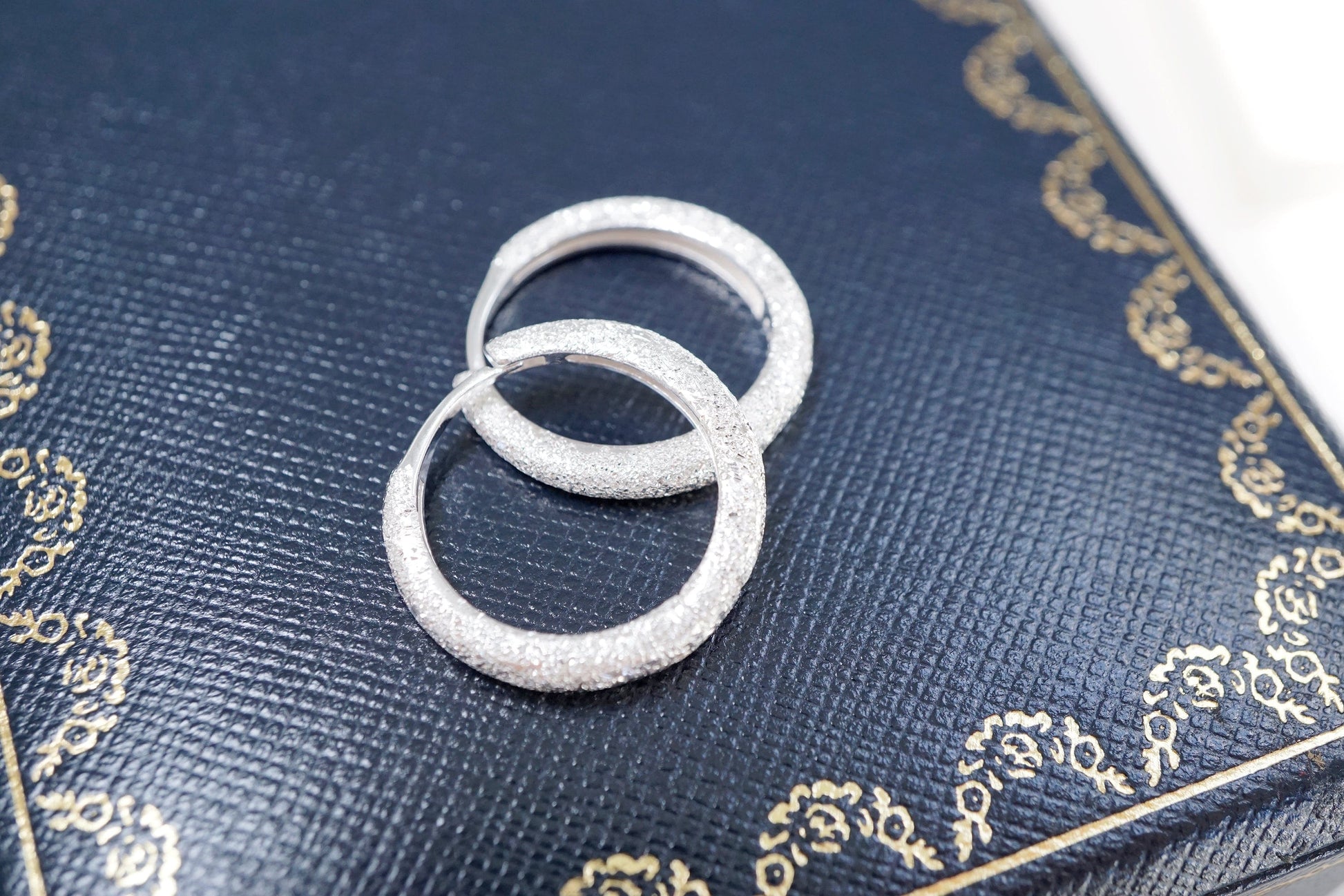 Sterling Silver Matte Celestial Hoop Elevate Your Style with Sterling Silver Matte Celestial Hoops - Modern, Textured, Glittering Earrings