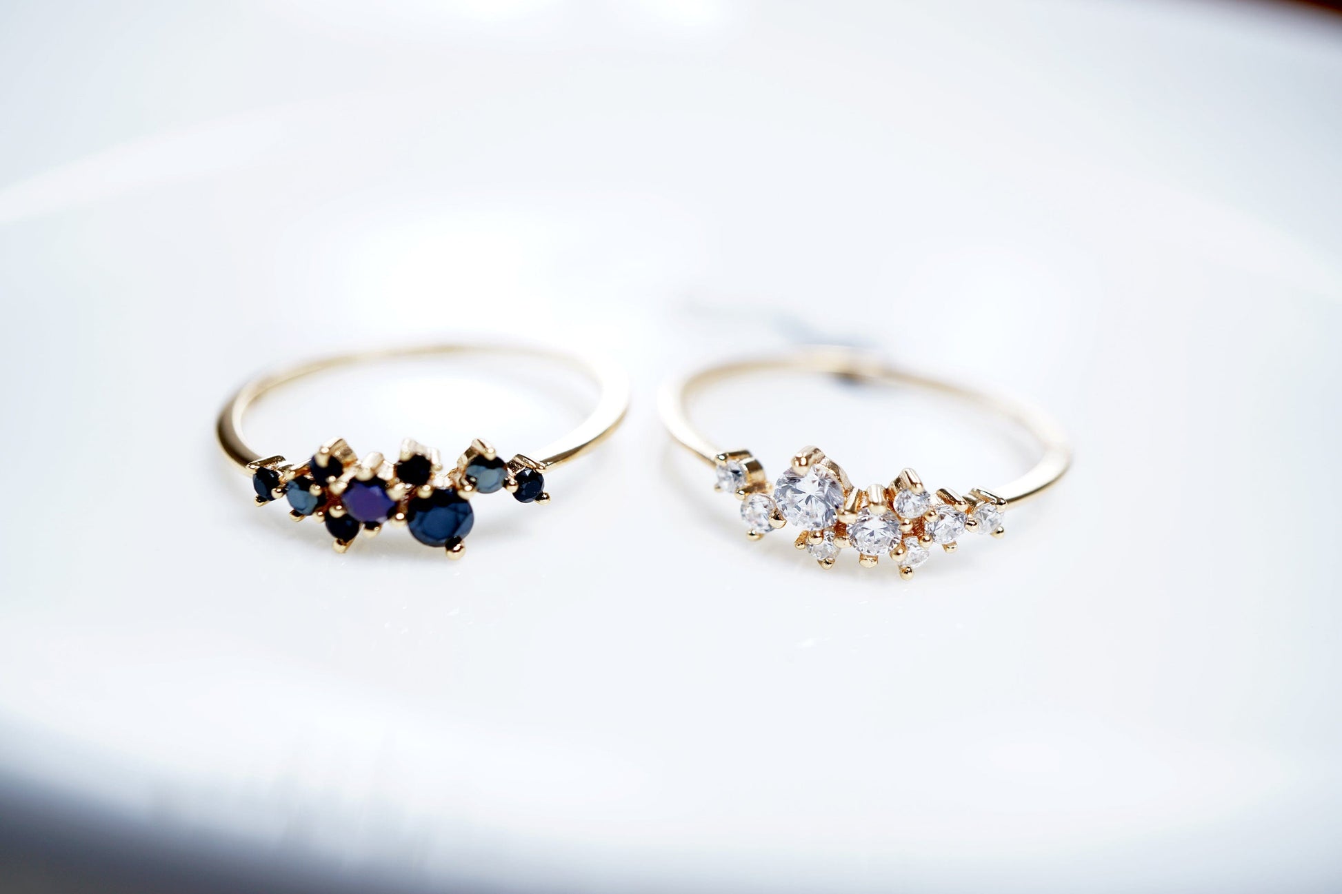 14K Gold Cluster Stone Celestial Skinny Ring 14K Gold Cluster Stone Celestial Skinny Ring