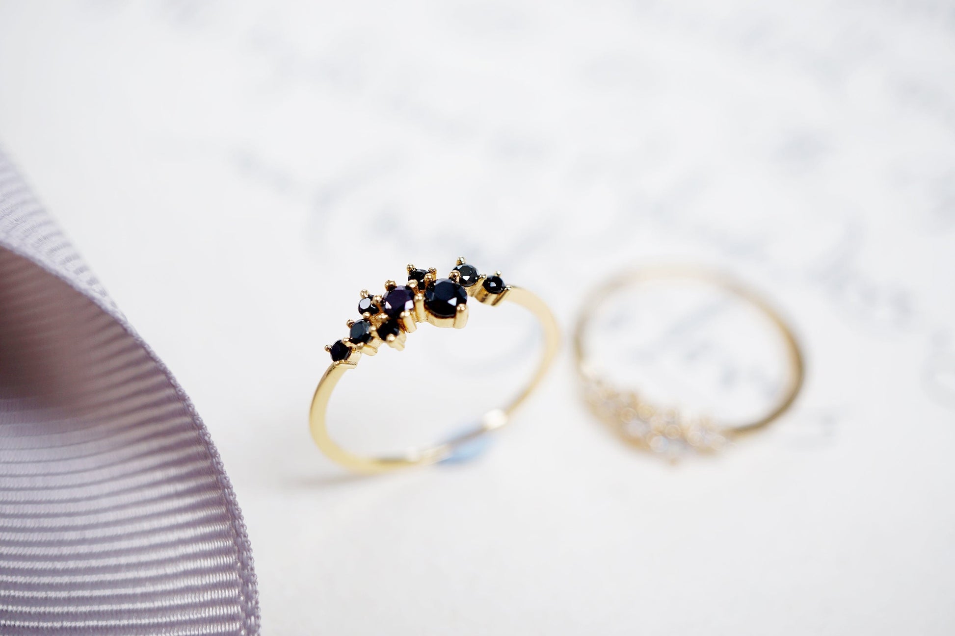 14K Gold Cluster Stone Celestial Skinny Ring 14K Gold Cluster Stone Celestial Skinny Ring