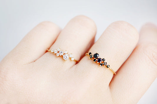 14K Gold Cluster Stone Celestial Skinny Ring 14K Gold Cluster Stone Celestial Skinny Ring