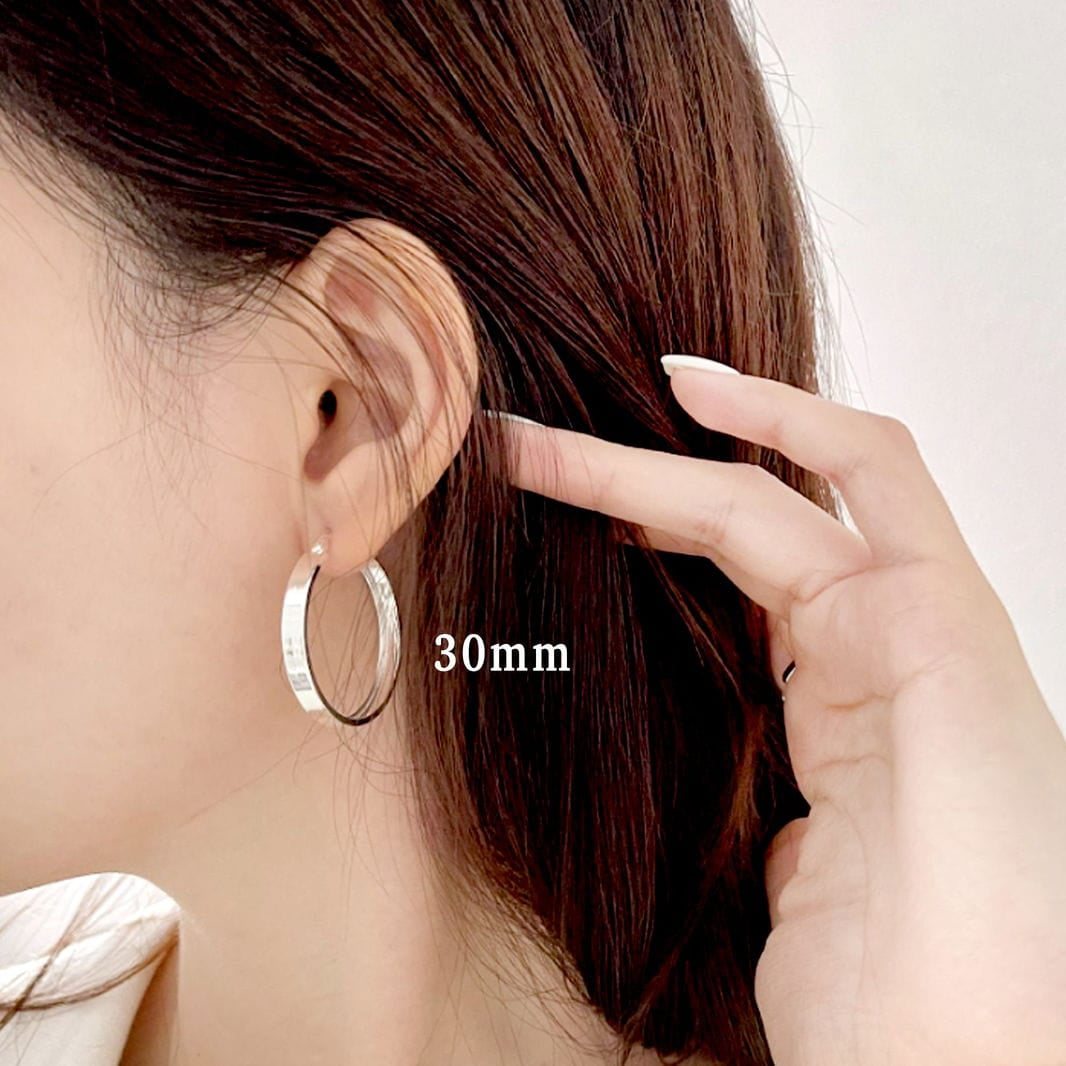 Sterling Silver Flat Wide Hoop Earrings Discover Sterling Silver Flat Wide Hoop Earrings - Chunky, Geometric, Minimalist Everyday Hoops