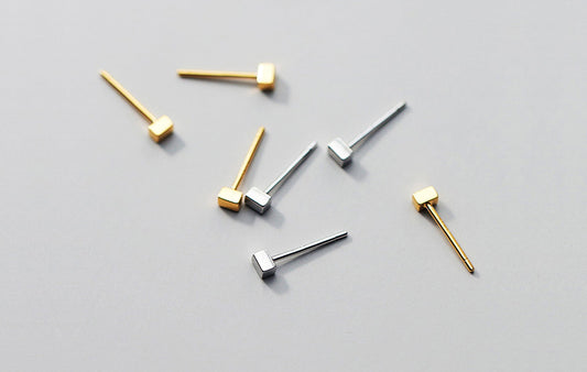 Tiny Gold Rectangle Stud Earrings Tiny Gold Rectangle Stud Earrings