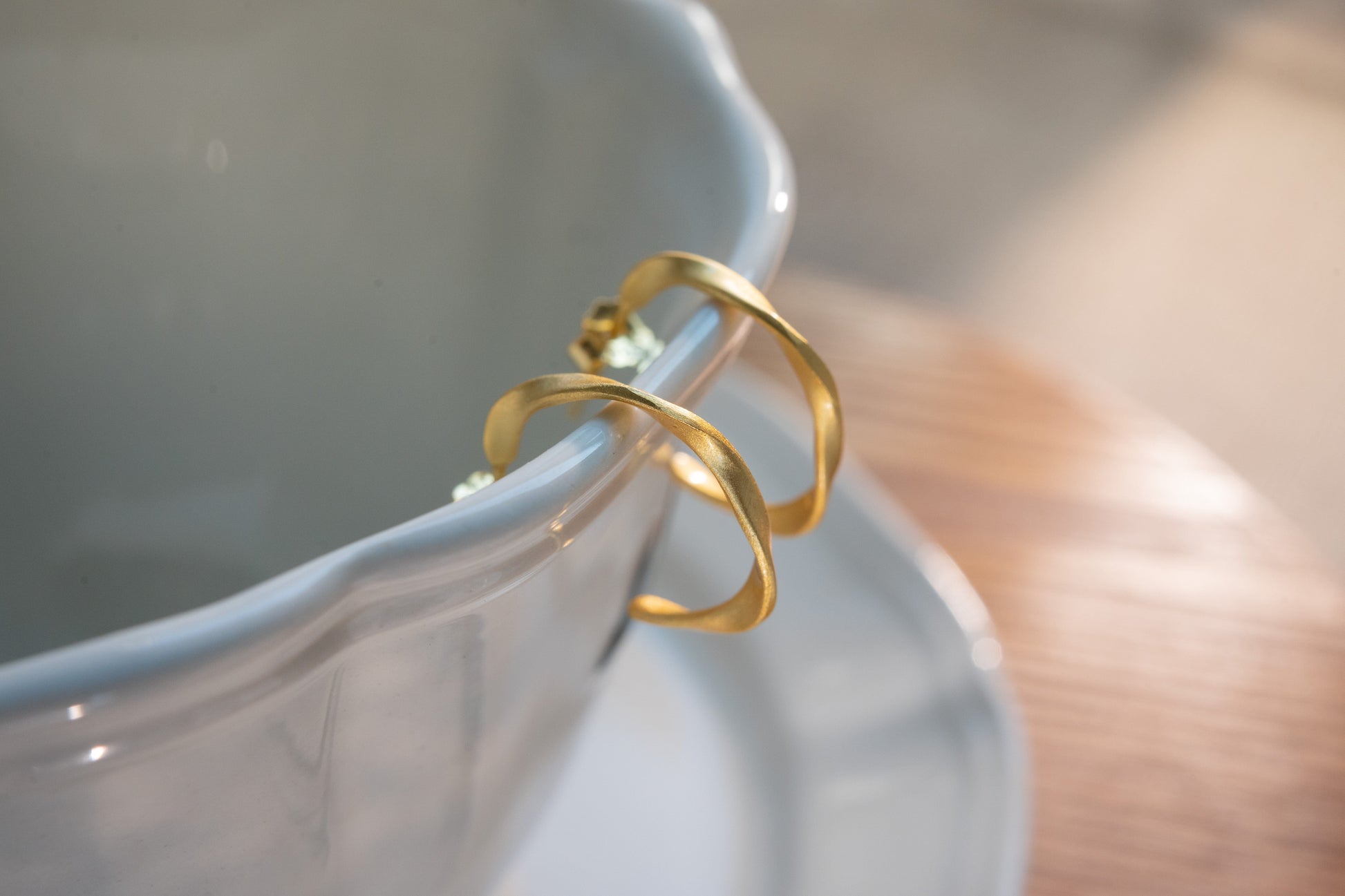 15MM Gold Twisted Huggie Hoop Earrings 15MM Gold Twisted Huggie Hoop Earrings