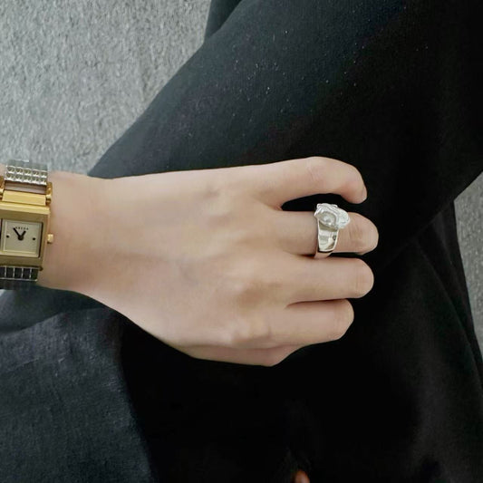 Aurora Keshi Pearl Wide Band Ring