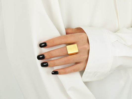 Bold Rectangle Signet Statement Ring