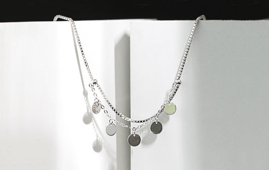 Luna Disc Box Chain Bracelet