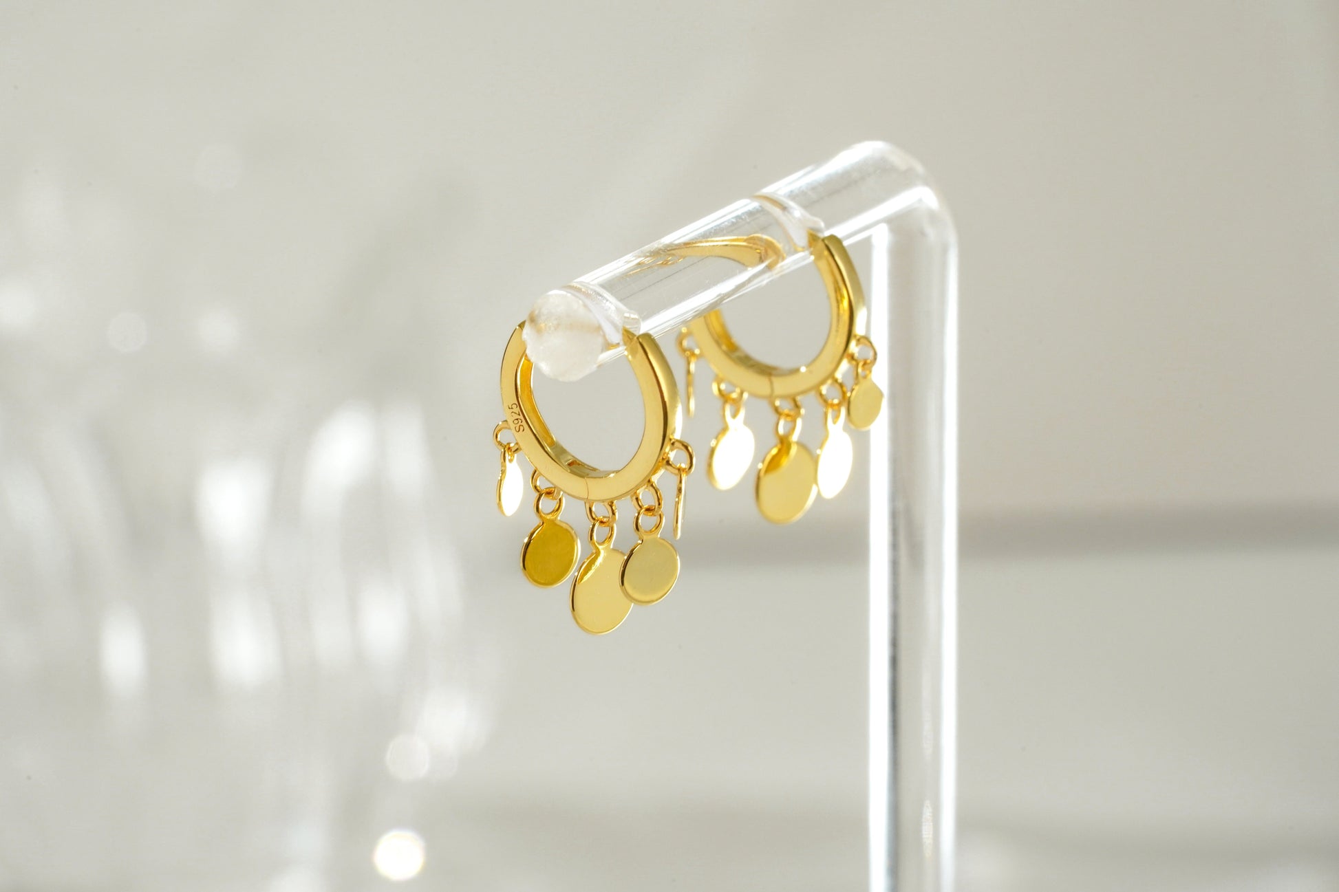 Mini Disc Drop Huggie Hoop Earrings Mini Disc Drop Huggie Hoop Earrings
