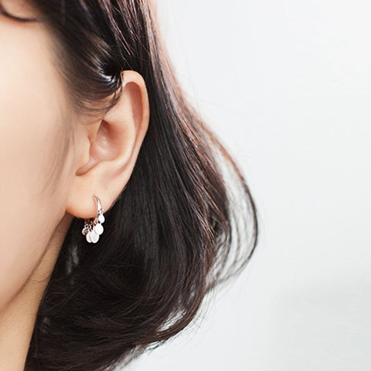 Mini Disc Drop Huggie Hoop Earrings Mini Disc Drop Huggie Hoop Earrings