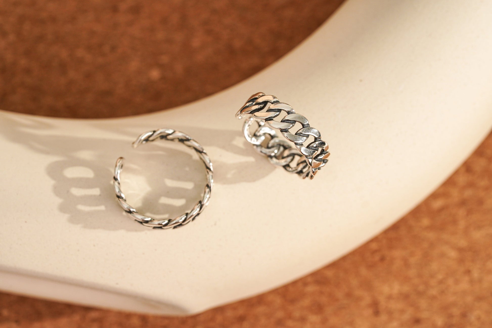 Sterling Silver Twisted Chain Link Ring Sterling Silver Twisted Chain Link Ring