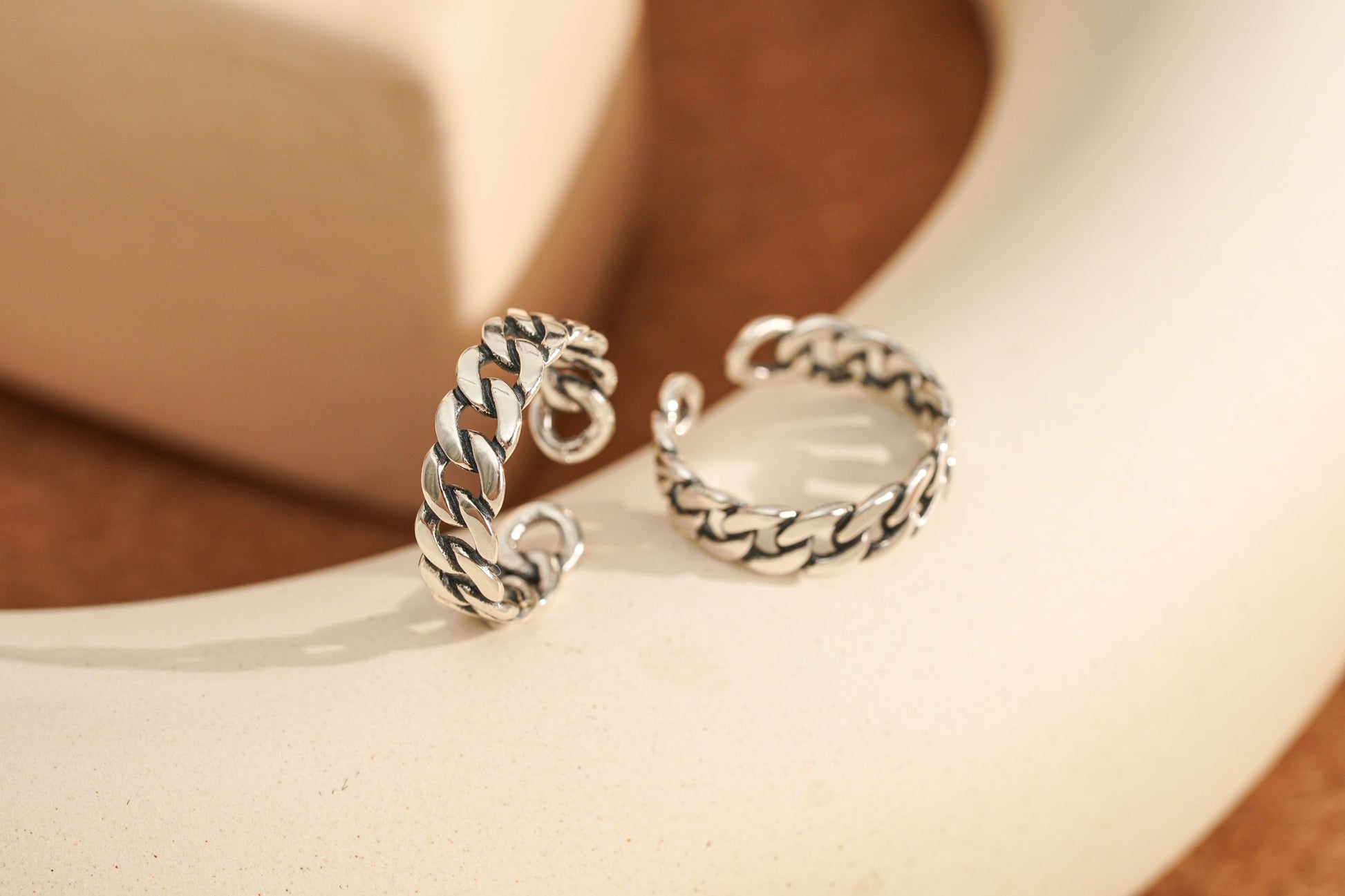 Sterling Silver Twisted Chain Link Ring Sterling Silver Twisted Chain Link Ring