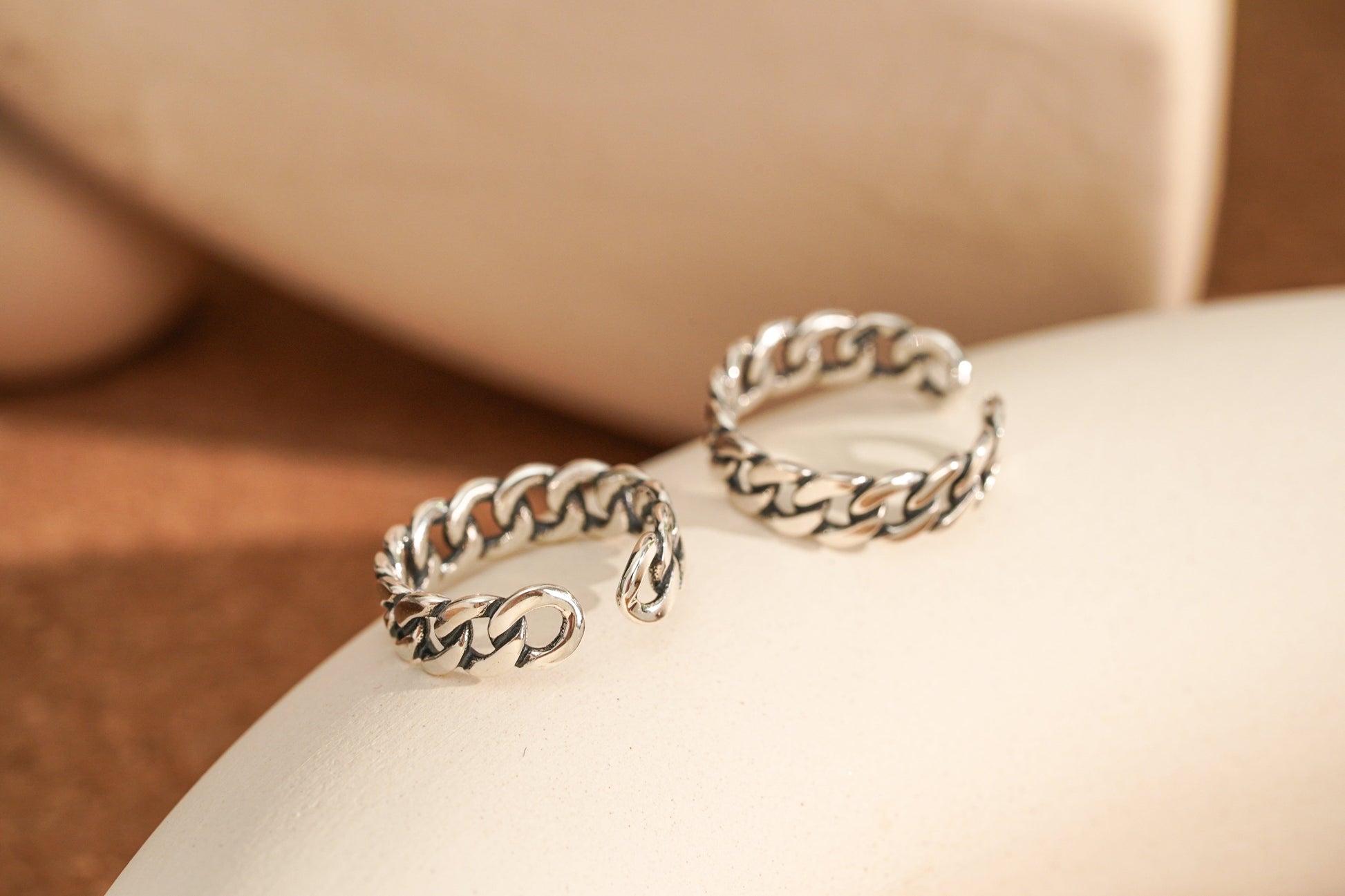 Sterling Silver Twisted Chain Link Ring Sterling Silver Twisted Chain Link Ring