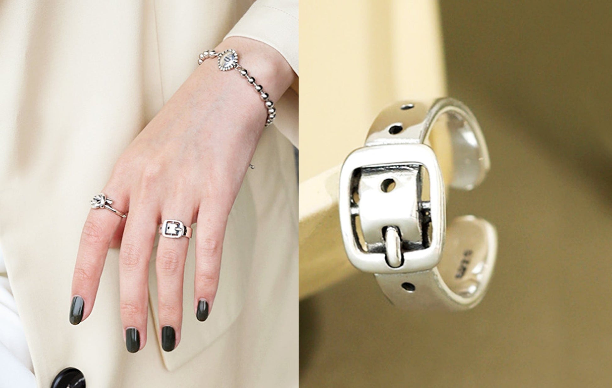 Sterling Silver Mini Belt Buckle Ring Sterling Silver Mini Belt Buckle Ring