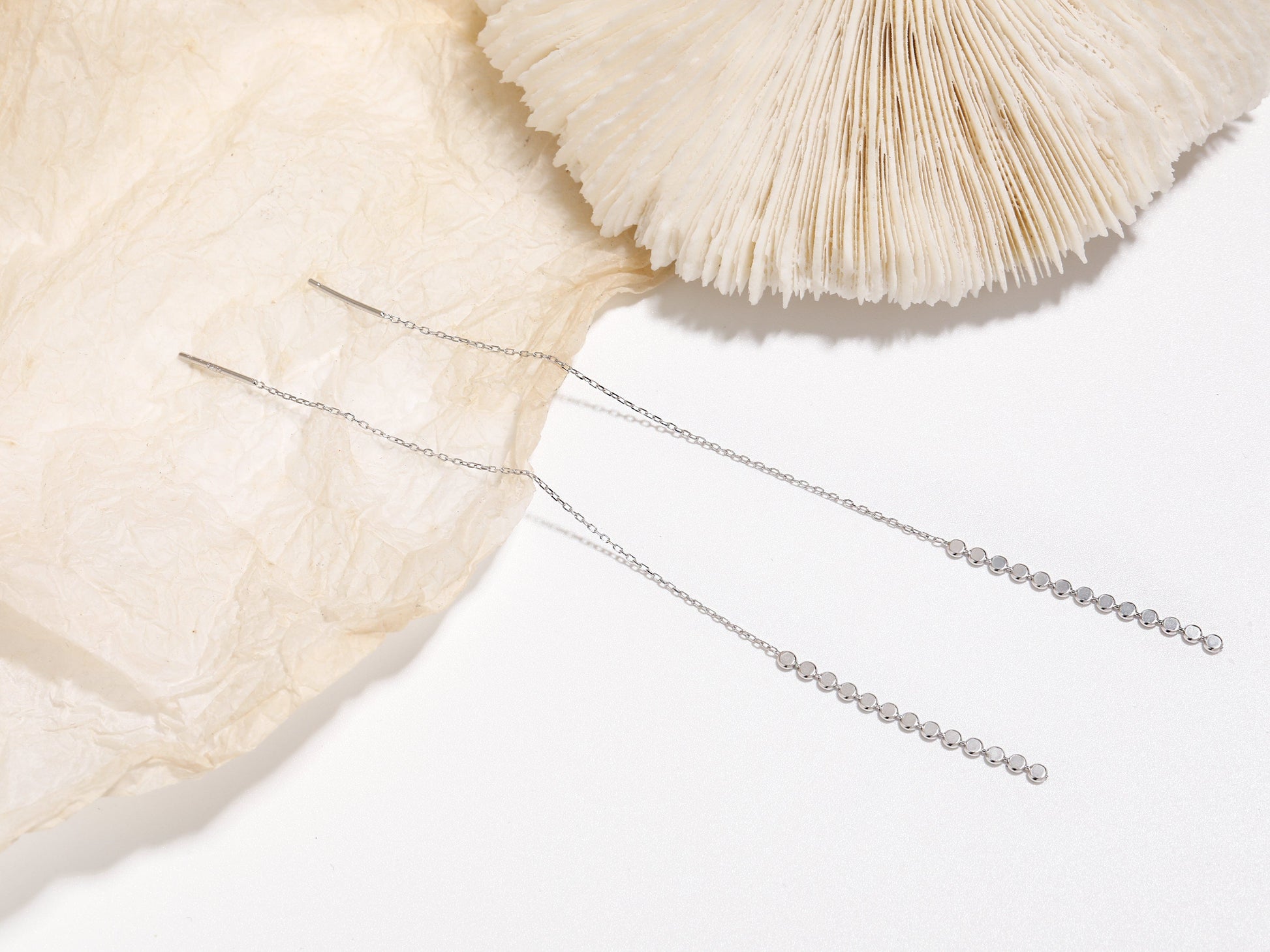 Sterling Silver Sequin Threader Earrings Sterling Silver Sequin Threader Earrings