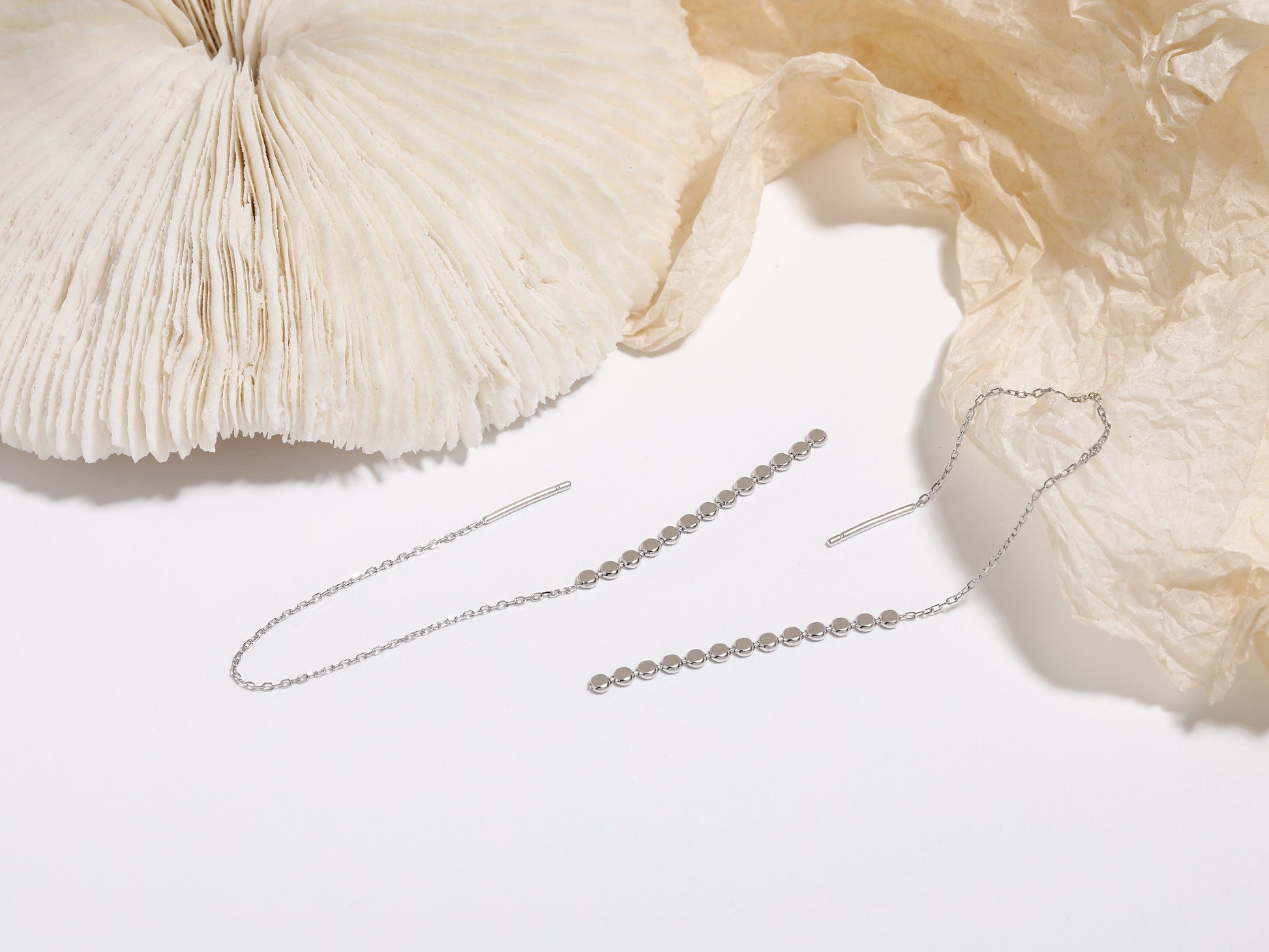 Sterling Silver Sequin Threader Earrings Sterling Silver Sequin Threader Earrings