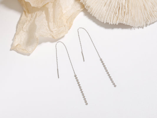 Sterling Silver Sequin Threader Earrings Sterling Silver Sequin Threader Earrings