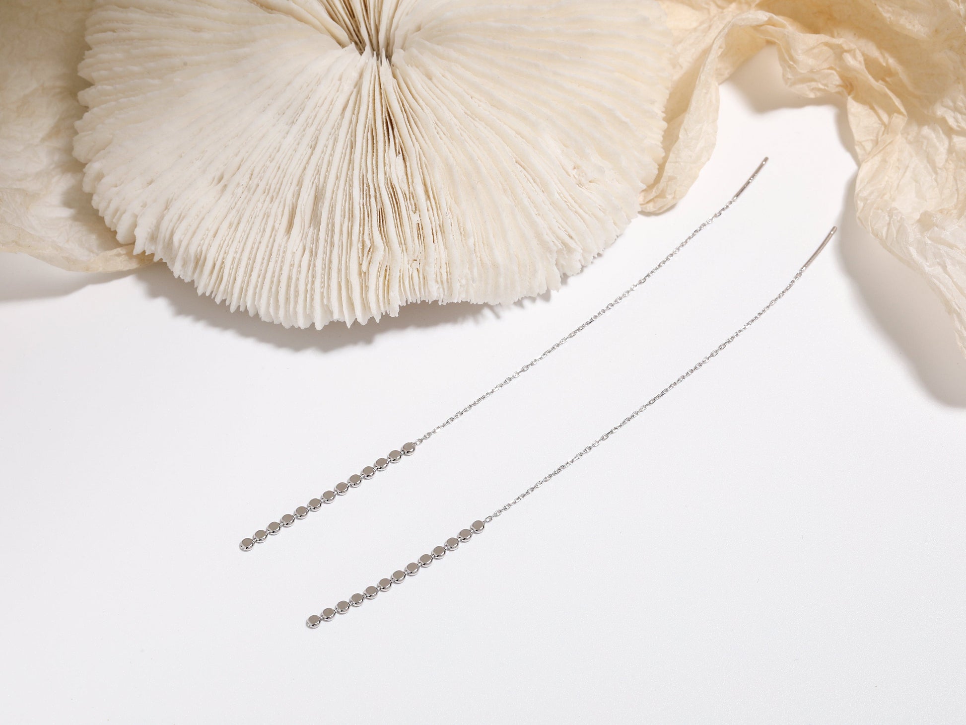 Sterling Silver Sequin Threader Earrings Sterling Silver Sequin Threader Earrings