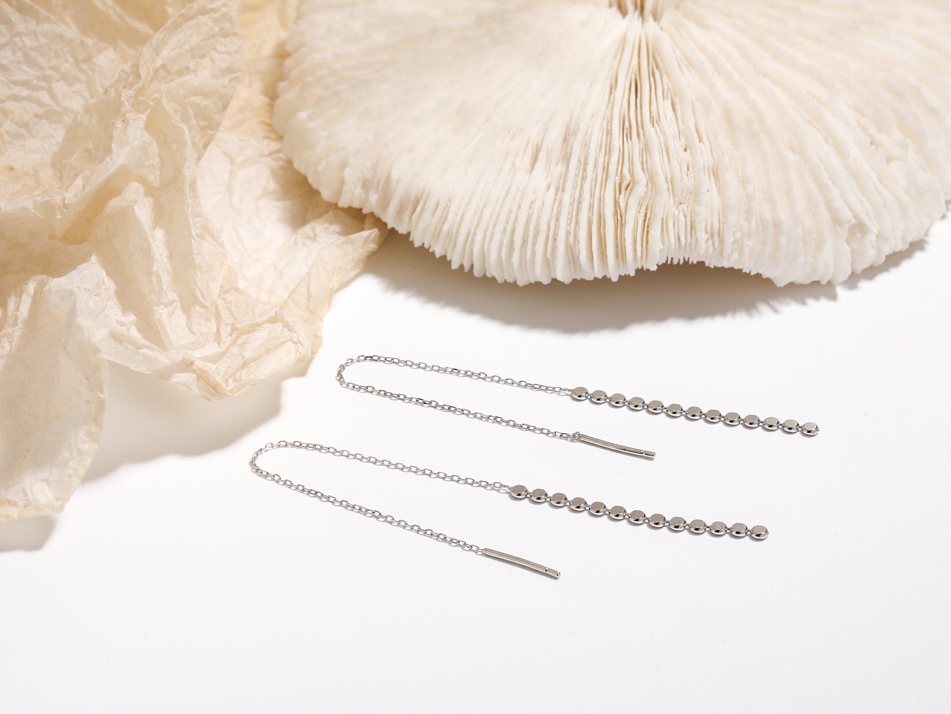 Sterling Silver Sequin Threader Earrings Sterling Silver Sequin Threader Earrings