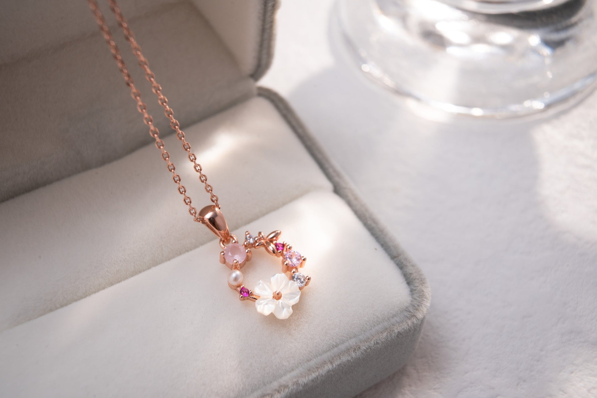 Rose Gold Blossom Charm Necklace Rose Gold Blossom Charm Necklace