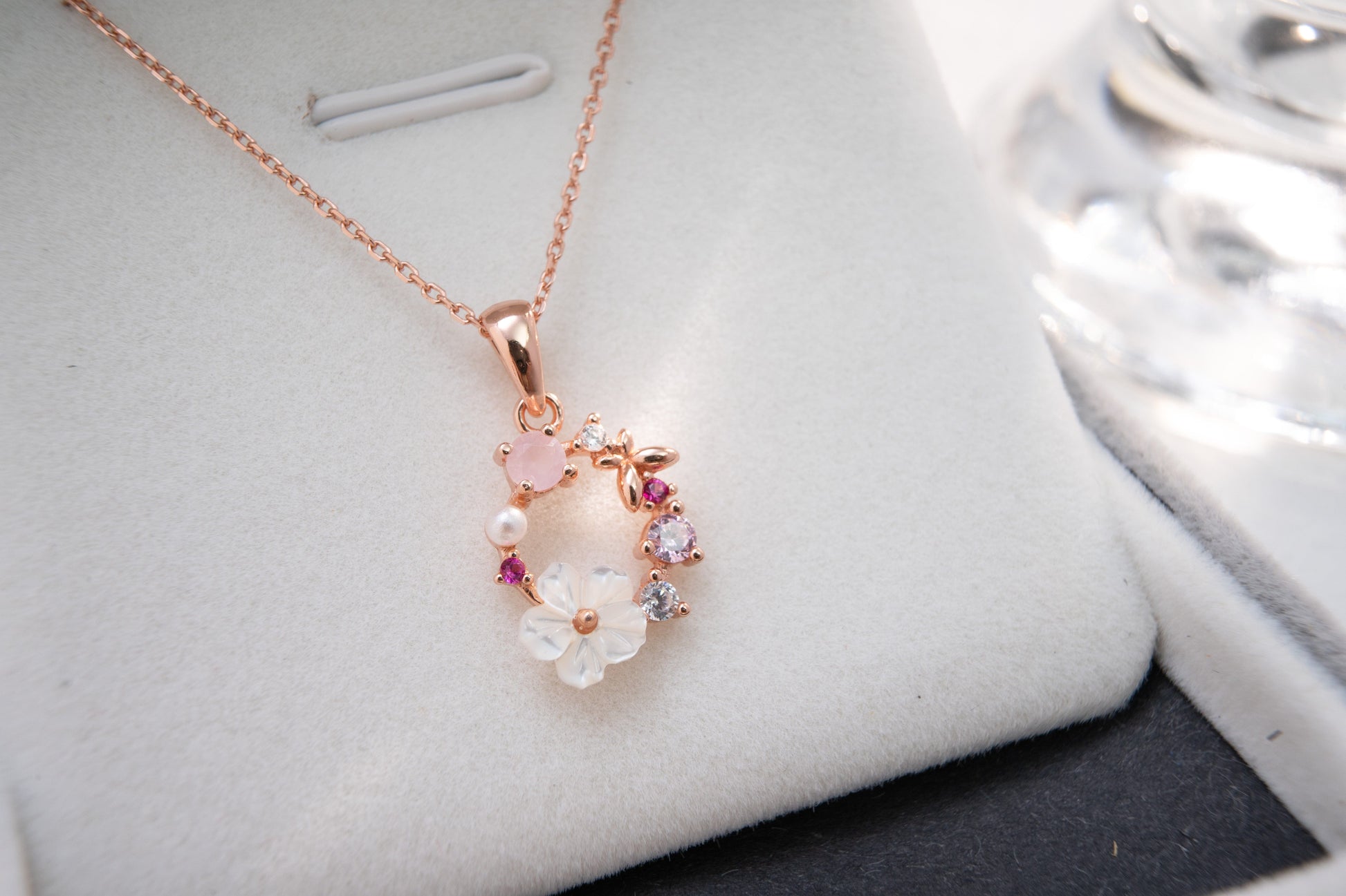 Rose Gold Blossom Charm Necklace Rose Gold Blossom Charm Necklace