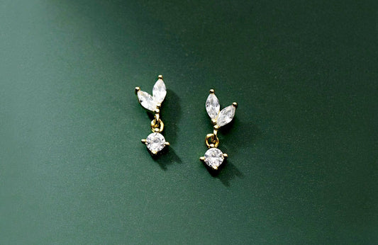 Mini Leaf Dangle Stud Earrings Mini Leaf Dangle Stud Earrings
