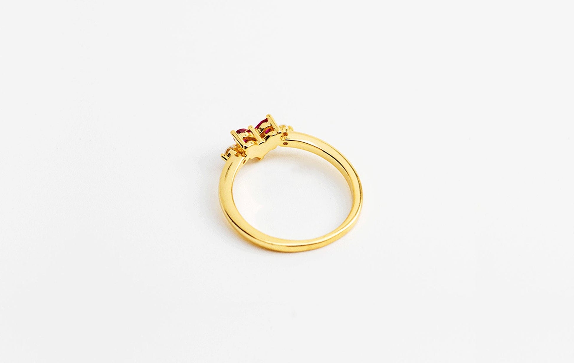 14K Gold Ruby Love Heart Ring Discover the 14K Gold Ruby Love Heart Ring - Perfect Stacking Gemstone Gift Ring