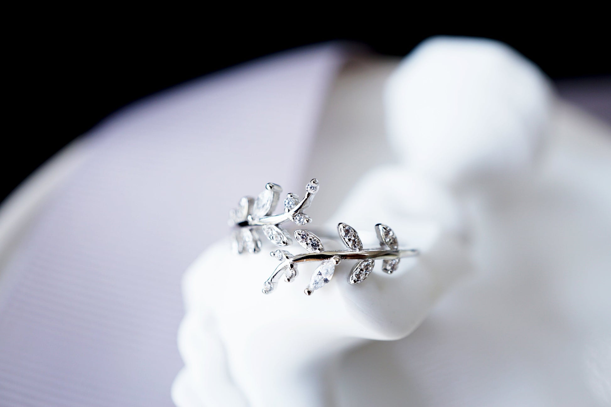 Silver Silver or Gold Cubic Zirconia Leaf Wrap Ring Silver or Gold Cubic Zirconia Leaf Wrap Ring