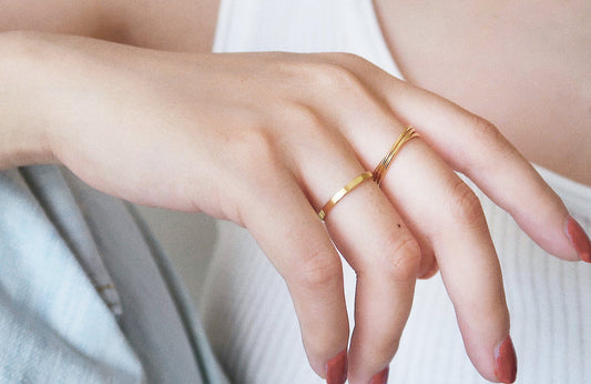 18K Gold Plated Skinny Stackable Titanium Ring 18K Gold Plated Skinny Stackable Titanium Ring