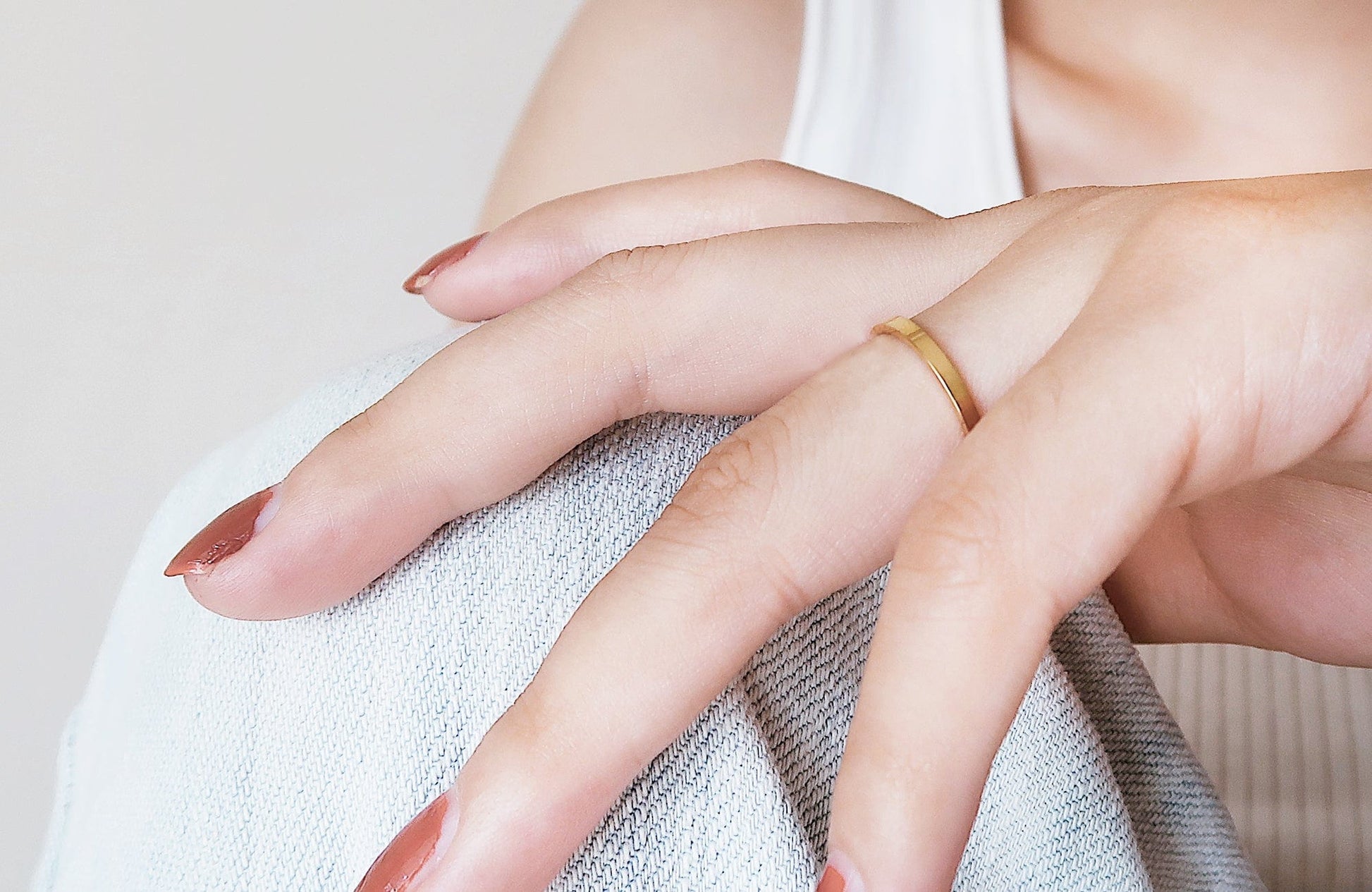18K Gold Plated Skinny Stackable Titanium Ring 18K Gold Plated Skinny Stackable Titanium Ring