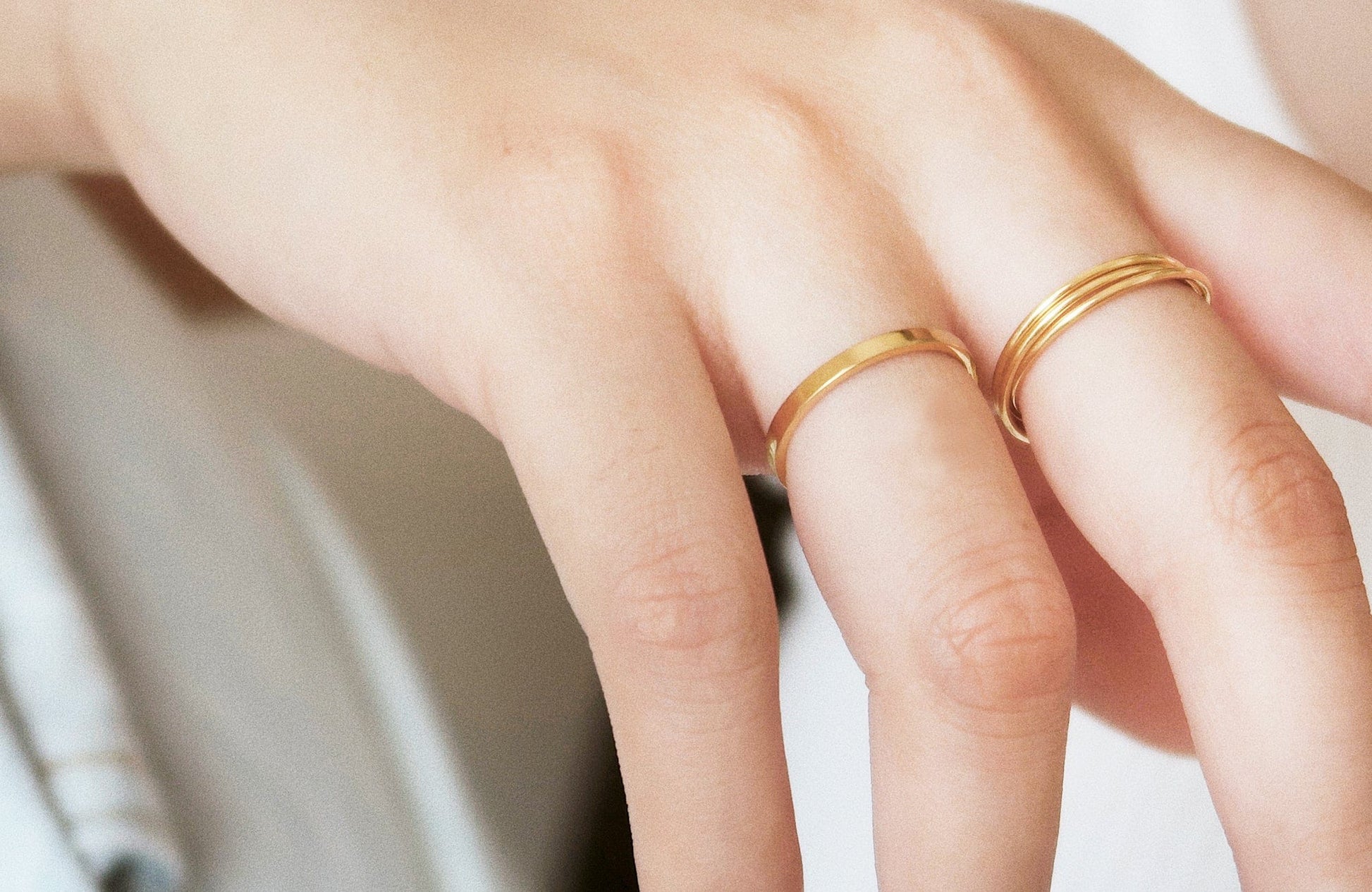 18K Gold Plated Skinny Stackable Titanium Ring 18K Gold Plated Skinny Stackable Titanium Ring