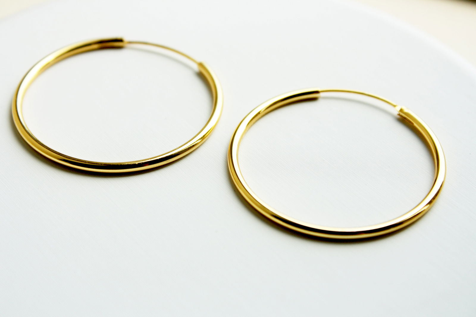 18K Gold Plain Endless Hoops - Audrey -  - 
