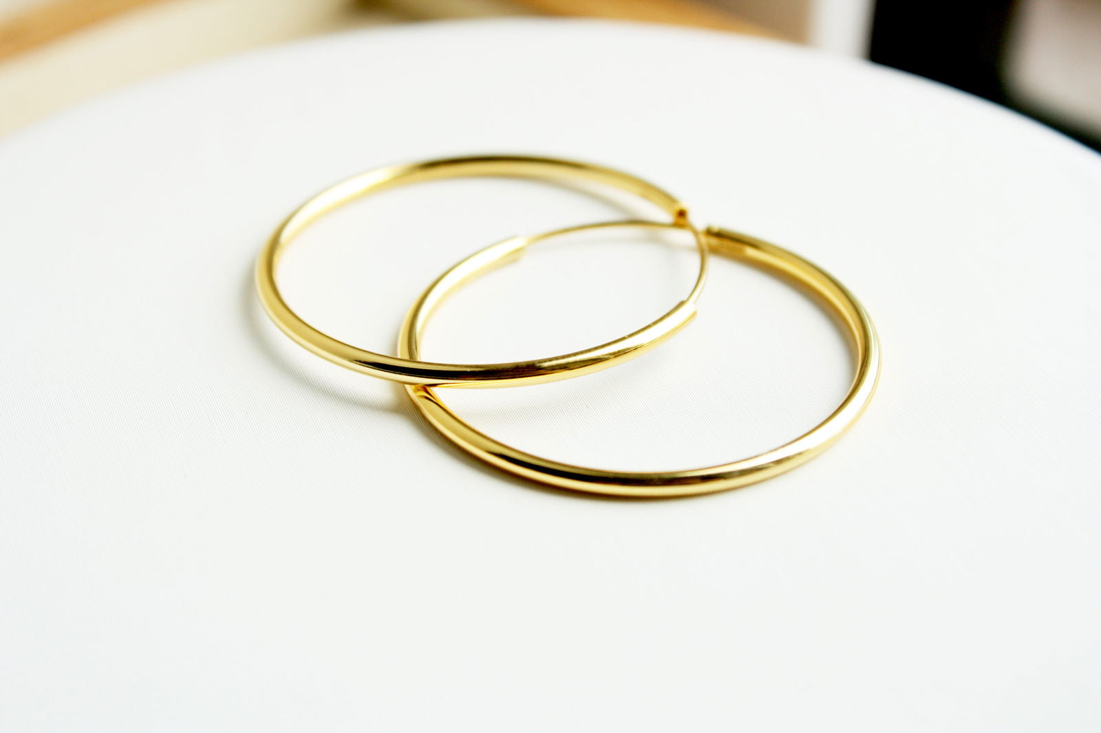 18K Gold Plain Endless Hoops - Audrey -  - 