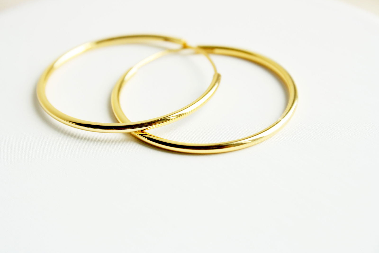 18K Gold Plain Endless Hoops - Audrey -  - 
