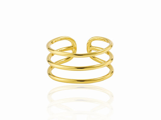 Gold ring with a white background