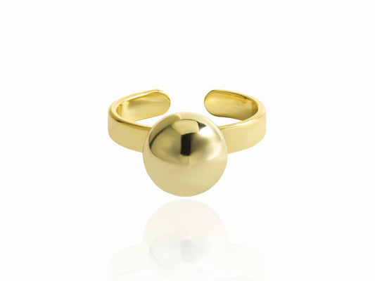 High Polish Adjustable Ball Statement Ring High Polish Adjustable Ball Statement Ring