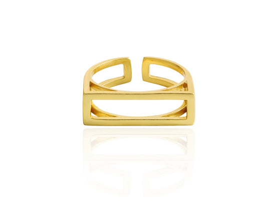 Geometric Rectangle Cutout Adjustable Ring Geometric Rectangle Cutout Adjustable Ring