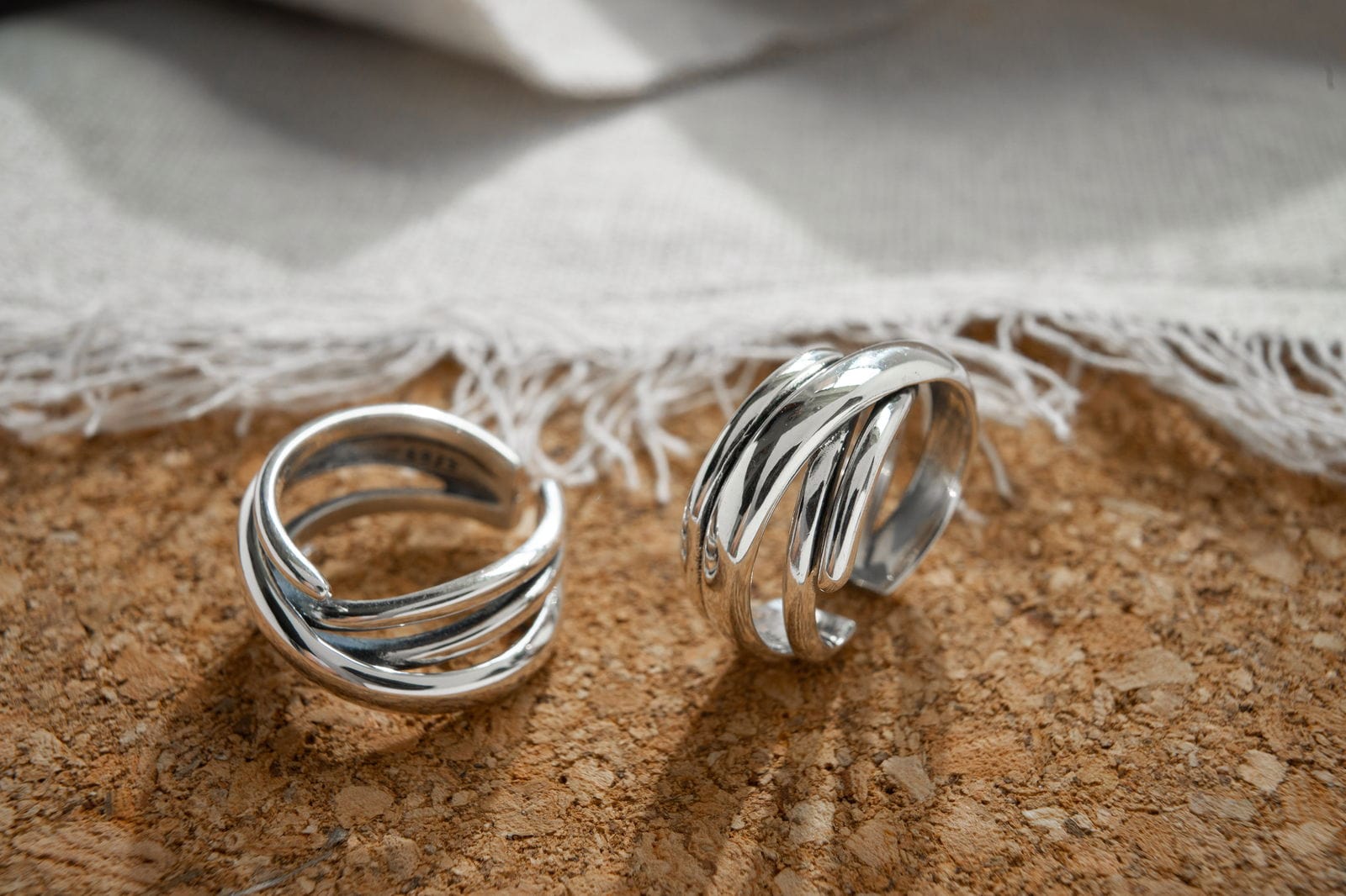 925 Sterling Silver Sterling Silver Chuny Twist Wide Band Ring Discover the Sterling Silver Chuny Twist Wide Band Ring: Bold Boho Entwined Statement Interlace Jewelry