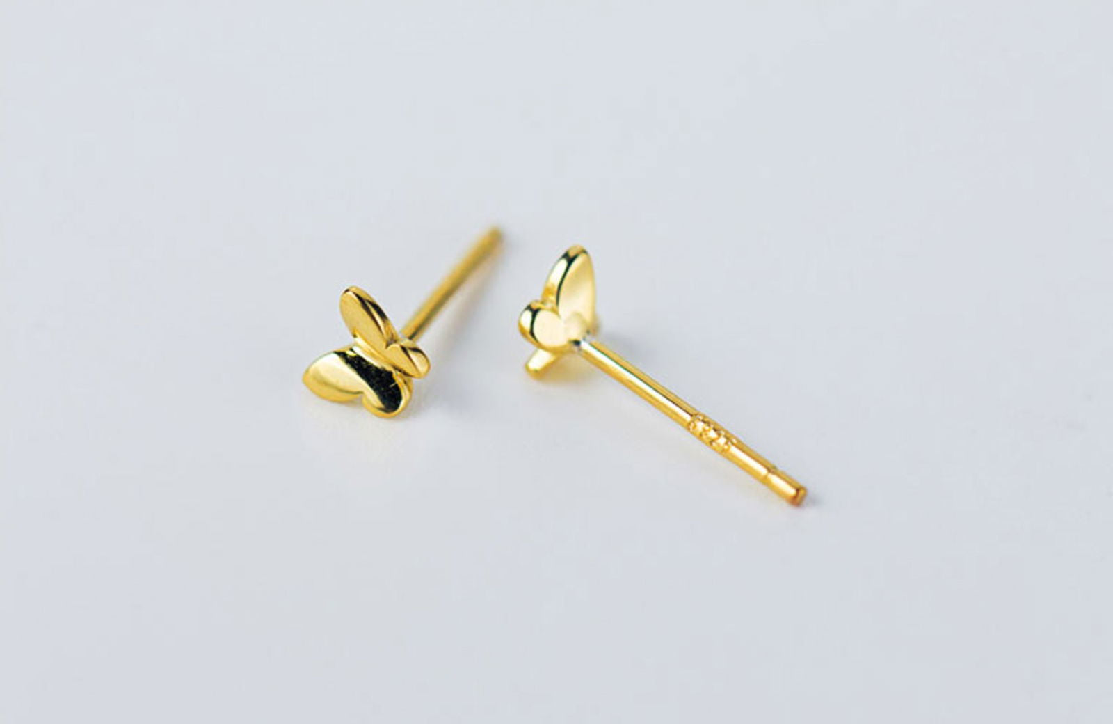 Gold and Silver Tiny Butterfly Stud Earrings - Audrey -  - 