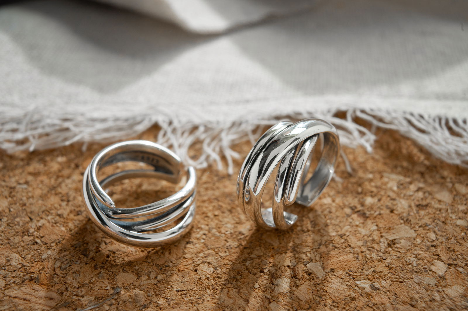 Sterling Silver Chuny Twist Wide Band Ring - Audrey -  - 